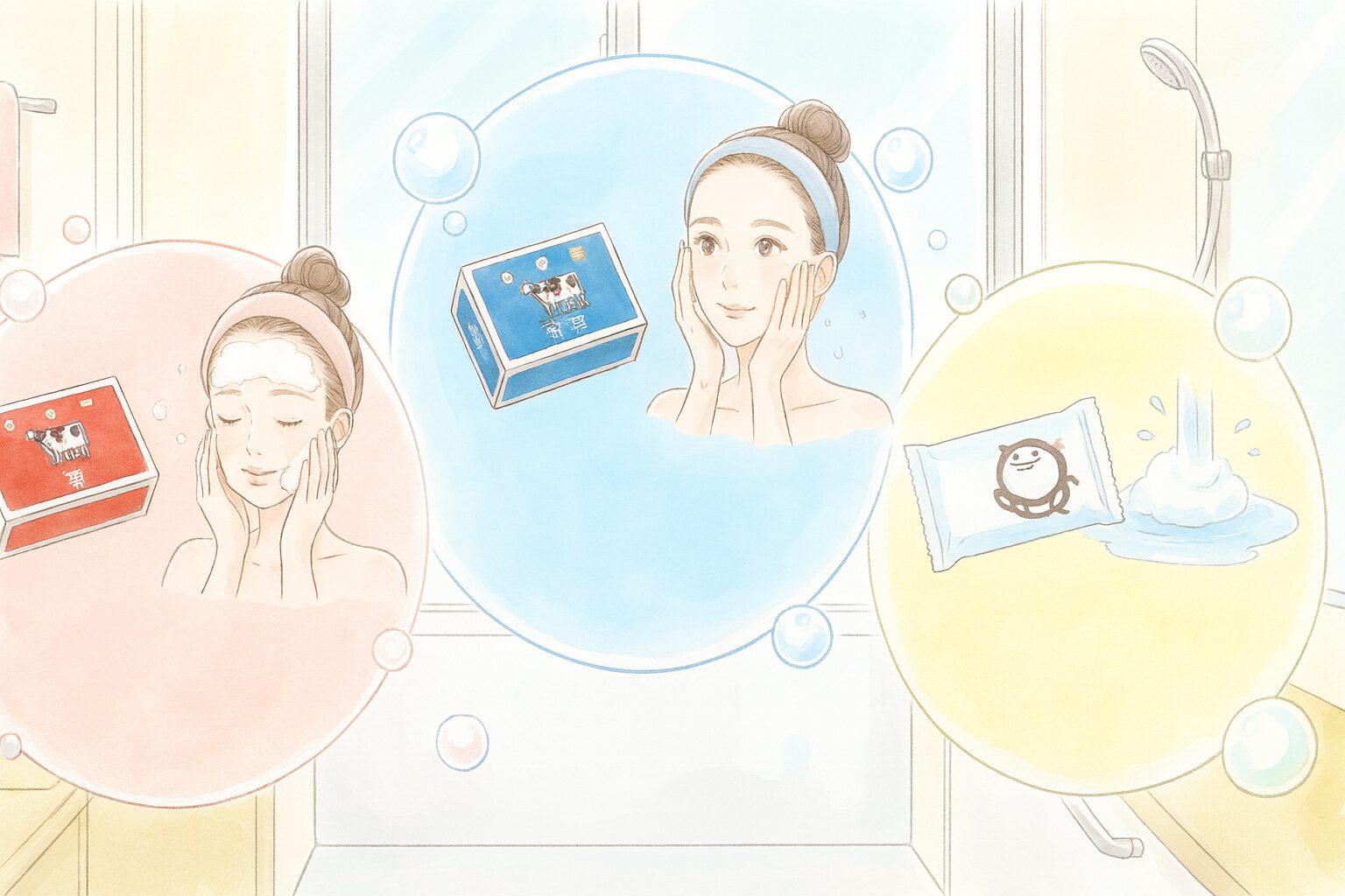 牛乳石鹸とシャボン玉石けん 洗顔